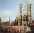 Abbaye de Westminster avec une procession des chevaliers du bain 1749 Canaletto